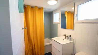 Salle de bains dans l'établissement La villa des vikings