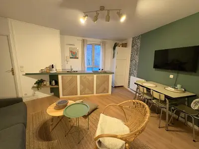 Télévision ou salle de divertissement dans l'établissement Cosy F2- Centre Caen & Abbaye