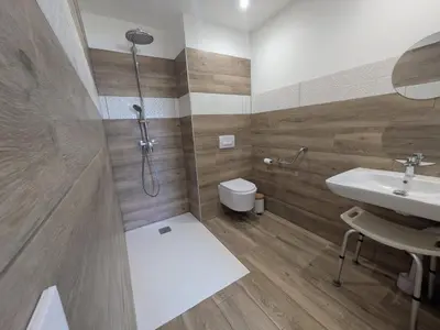 Salle de bains dans l'établissement Gîte du Grand Donnay