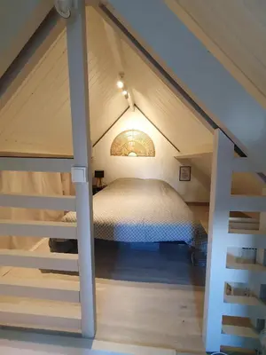 Un ou plusieurs lits dans un hébergement de l'établissement Chalet moderne 6 pers avec piscine l'été