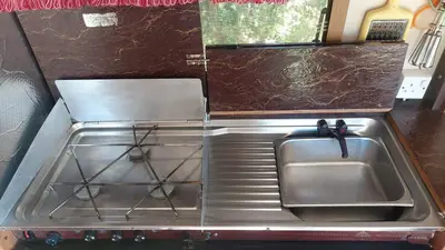 Cuisine ou kitchenette dans l'établissement Countryside Caravan