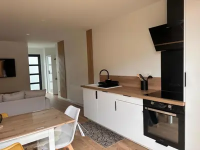 Cuisine ou kitchenette dans l'établissement Le Balleré - Gîtes du Bessin