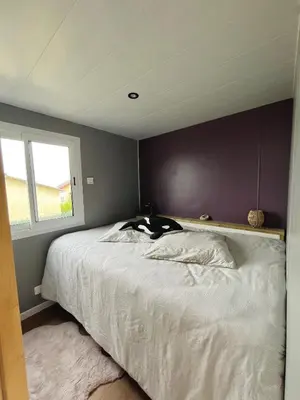 Un ou plusieurs lits dans un hébergement de l'établissement Le Ribeiro, Maison vue sur mer - 30m de la plage