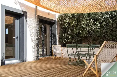 Balcon ou terrasse dans l'établissement Logis Robin