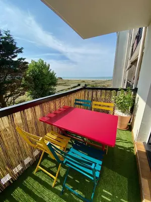 Balcon ou terrasse dans l'établissement L instant Cabourg appartement vue mer