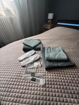 Un ou plusieurs lits dans un hébergement de l'établissement appartement 2 chambres,1 salon avec cuisine