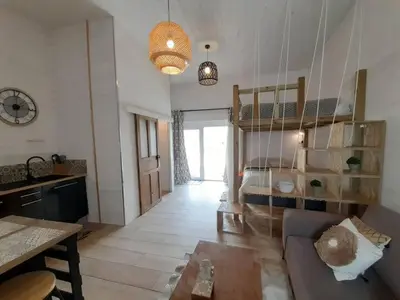 Un ou plusieurs lits dans un hébergement de l'établissement Le lodge - appartement 4 personnes proche mer