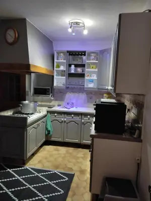 Cuisine ou kitchenette dans l'établissement Hébergement dans une grande maison à la campagne