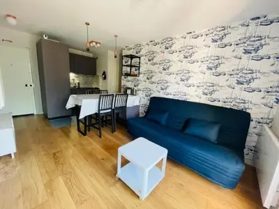 Cuisine ou kitchenette dans l'établissement La Maison de la mer