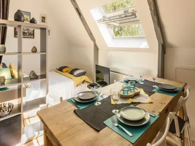 Coin salon dans l'établissement Romantic Escape in Normandy