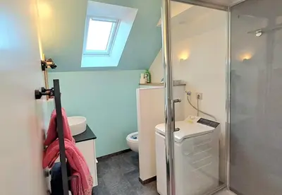 Salle de bains dans l'établissement Le Petit Vert, loft convivial à la campagne