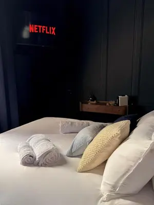 Un ou plusieurs lits dans un hébergement de l'établissement Suite Romantique, hyper centre