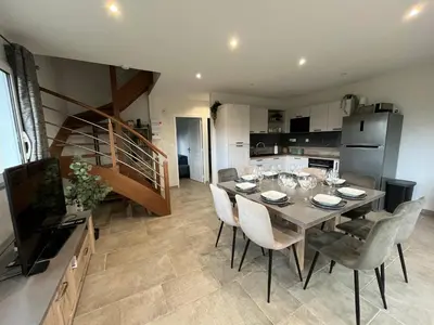 Cuisine ou kitchenette dans l'établissement Arlega
