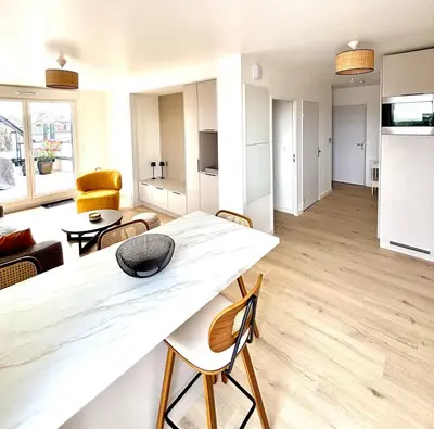 Cuisine ou kitchenette dans l'établissement Rooftop en Normandie