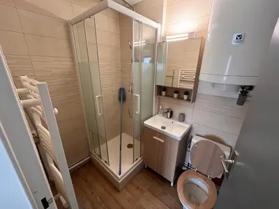 Salle de bains dans l'établissement Appartement Cabourg Plage - F2 - Vue dégagée