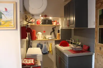 Cuisine ou kitchenette dans l'établissement La Cryste Marine