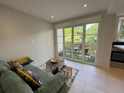 Coin salon dans l'établissement Appartement Caen proche Gare