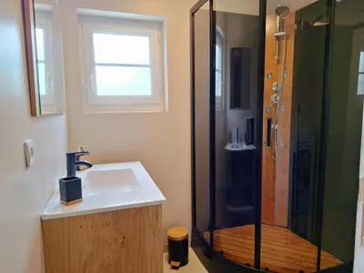 Salle de bains dans l'établissement Le petit logis