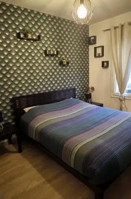 Un ou plusieurs lits dans un hébergement de l'établissement Bel Appartement Lumineux, 70m2, 3 Chambres, Proche Zénith et Hippodrome de Caen