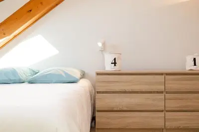 Un ou plusieurs lits dans un hébergement de l'établissement LES DUNES Duplex-Plage Jullouville