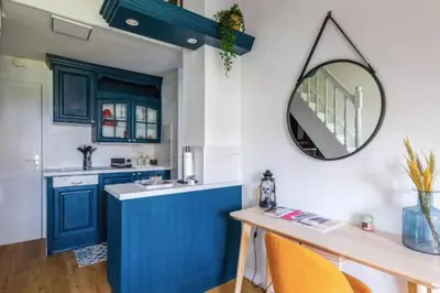 Cuisine ou kitchenette dans l'établissement Comfortable stay with sea view in Cabourg