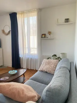 Coin salon dans l'établissement Appartement dans le centre de saint pair à 5 min de la plage