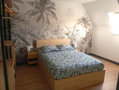 Un ou plusieurs lits dans un hébergement de l'établissement Gite An Ty Sara 2 à 4 personnes baie mont saint Michel