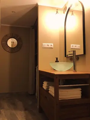 Salle de bains dans l'établissement Au Havre du hameau Ley