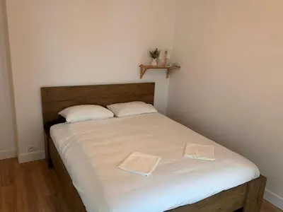 Un ou plusieurs lits dans un hébergement de l'établissement Hyper Centre Caen T3 Spacious Perfect Location