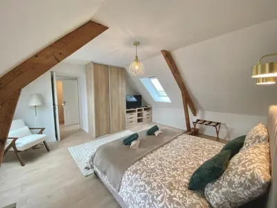 Un ou plusieurs lits dans un hébergement de l'établissement Maison Cornat, Numéro 6, Le Duplex