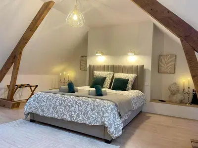 Un ou plusieurs lits dans un hébergement de l'établissement Maison Cornat, Numéro 6, Le Duplex