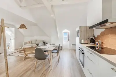 Cuisine ou kitchenette dans l'établissement Bord De L'Eau 3 et 6