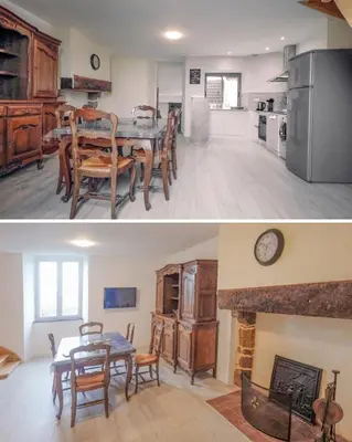 Cuisine ou kitchenette dans l'établissement La maison au cœur médiéval