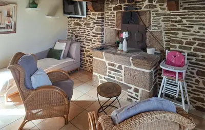 Coin salon dans l'établissement Maison Campagne Normandie