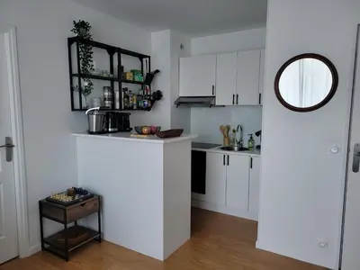 Cuisine ou kitchenette dans l'établissement Les voiliers