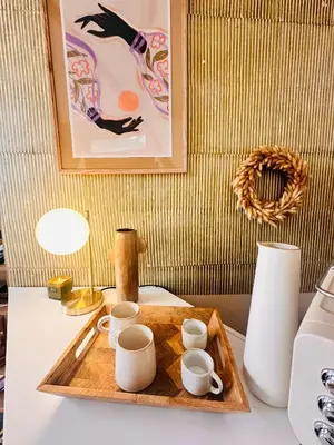 Plateau bouilloire dans l'établissement La bulle d'Ostara
