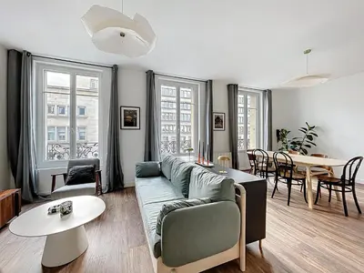 Coin salon dans l'établissement Le Nid Caennais