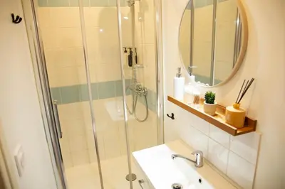 Salle de bains dans l'établissement Charmant Studio avec parking Résidence Zénith