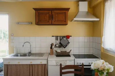 Cuisine ou kitchenette dans l'établissement Gîte Les Fresnes