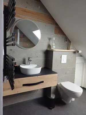 Salle de bains dans l'établissement Au bon coin de la baie