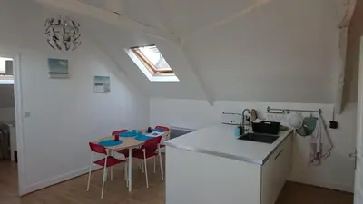 Cuisine ou kitchenette dans l'établissement Un nid cosy sous les toits
