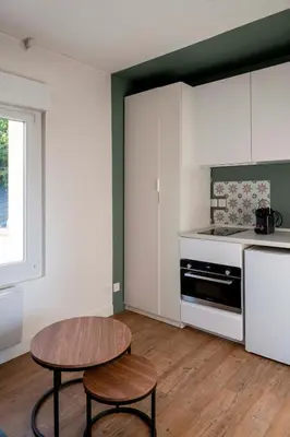 Cuisine ou kitchenette dans l'établissement Studio Campus 1 parking gratuit