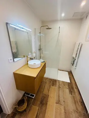 Salle de bains dans l'établissement Maison à la Campagne