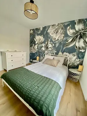 Un ou plusieurs lits dans un hébergement de l'établissement Appartement confortable en plein centre historique