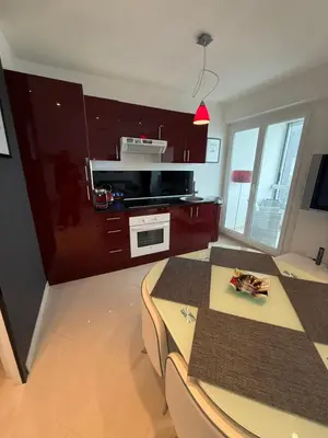 Cuisine ou kitchenette dans l'établissement VAELLOO STUDIO 3 PERS port de plaisance