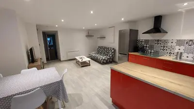 Cuisine ou kitchenette dans l'établissement Les Gîtes Ar Gwern - KerJade