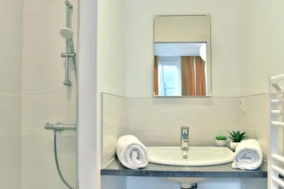 Salle de bains dans l'établissement La Petite emilie
