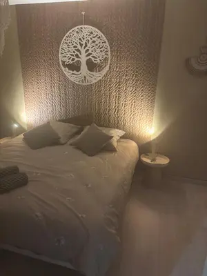 Un ou plusieurs lits dans un hébergement de l'établissement Appartement 4 personnes rue de la mer