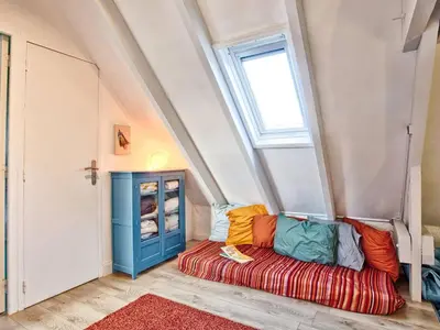 Un ou plusieurs lits dans un hébergement de l'établissement Maison familiale lumineuse près de la mer - FR-1-788-99
