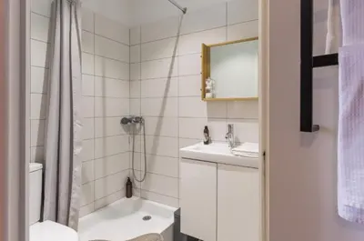 Salle de bains dans l'établissement Grand gîte de la Ferme De La Tourelle